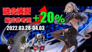 【ドルフロ】融合演習『＋20％』編成参考例（2022年03月28日～2022年04月03日）