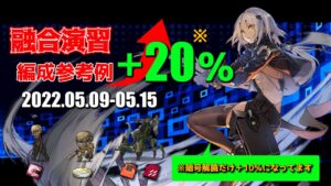 【ドルフロ】融合演習『＋10～20％』編成参考例（2022年05月09日～2022年05月15日）