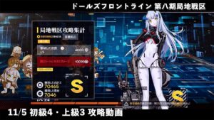 ドールズフロントライン 少女前線 ドルフロ 11/5 第八期局地戦区 初級4・上級3 攻略動画